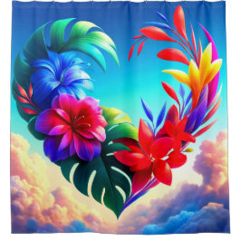 Cortina De Ducha Corazón de flores