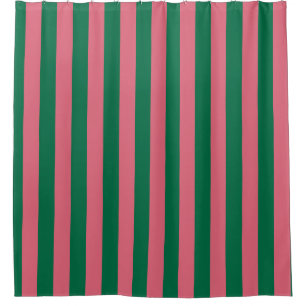Cortina De Ducha Corazón Rosa Pickle Raya Verde