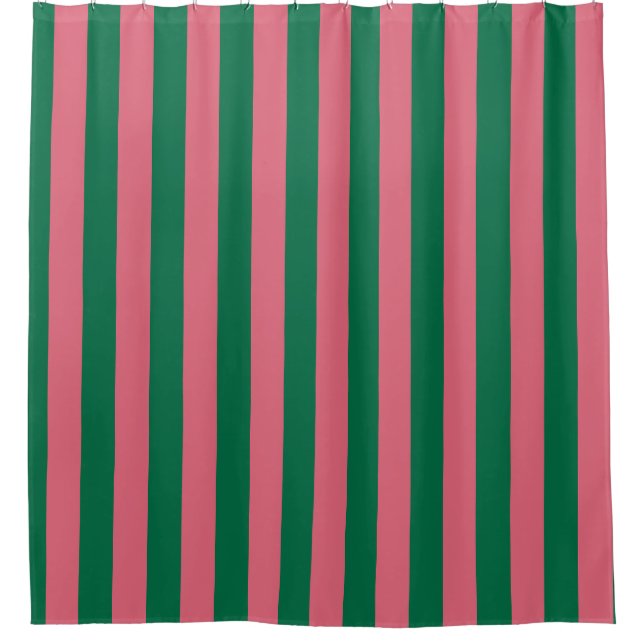 Cortina De Ducha Corazón Rosa Pickle Raya Verde (Anverso)