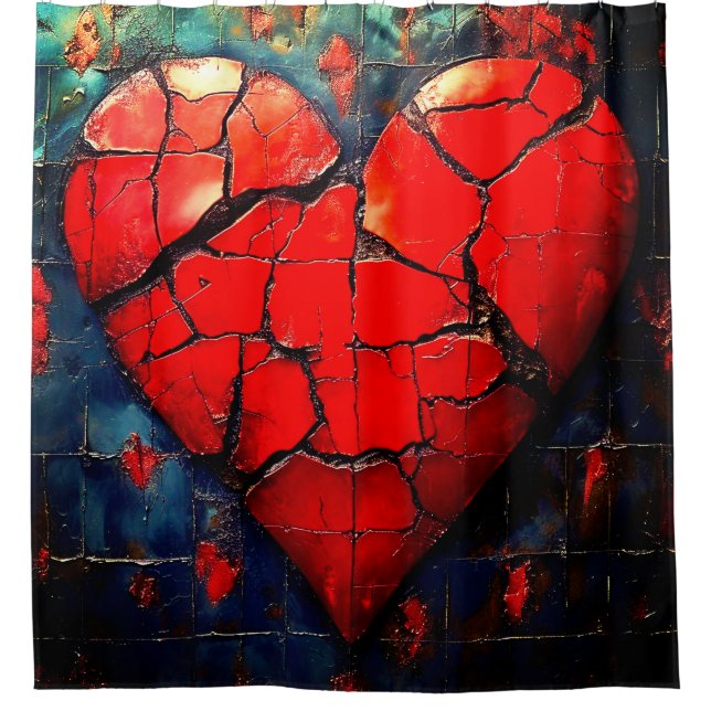 Cortina De Ducha Corazón roto (Anverso)