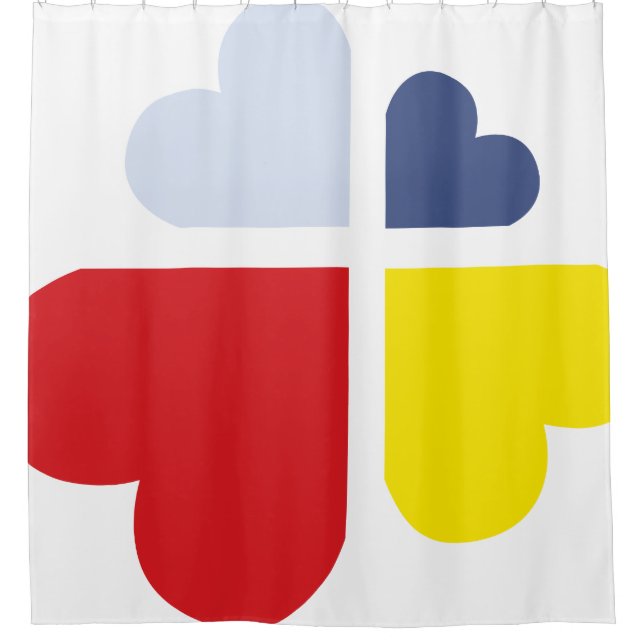 Cortina De Ducha corazones cruz (Anverso)