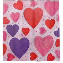 Corazones de San Valentín en rosa, morado y rojo