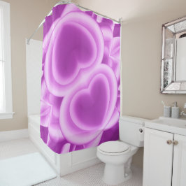 Cortina De Ducha Corazones Mirrored Púrpura