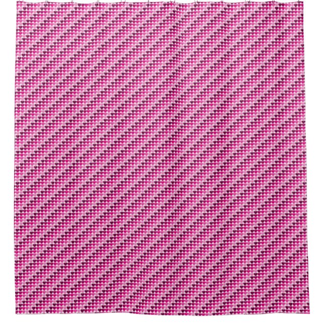 Cortina De Ducha Corazones rosadas (Anverso)