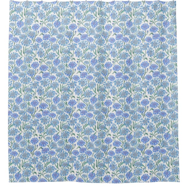 Cortina De Ducha Cornflowers In Crayon Blue (Anverso)