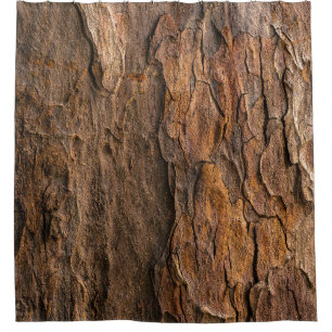 Cortina De Ducha Corteza de árbol marrón en fotografía de closet