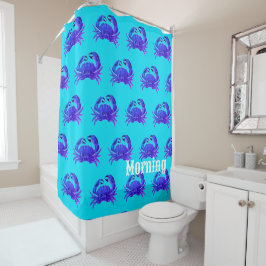 Cortina De Ducha Crab Blue Purple Personal