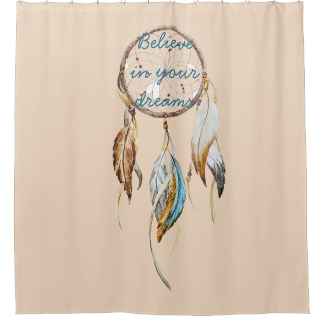 Cortina De Ducha Cream Brown Turquoise Dream Catcher (Anverso)