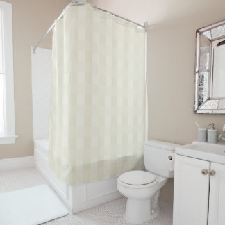 Cortina De Ducha Cream Gingham Plaid Pattern Elegant