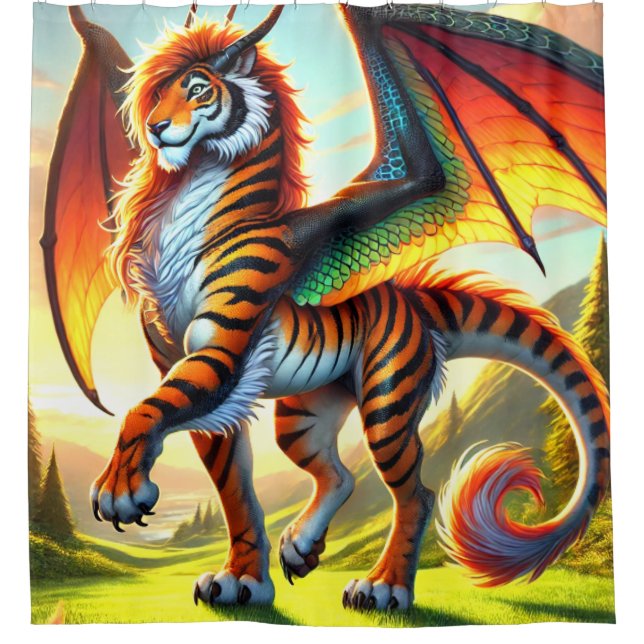 Cortina De Ducha Creatura de tigres (Anverso)