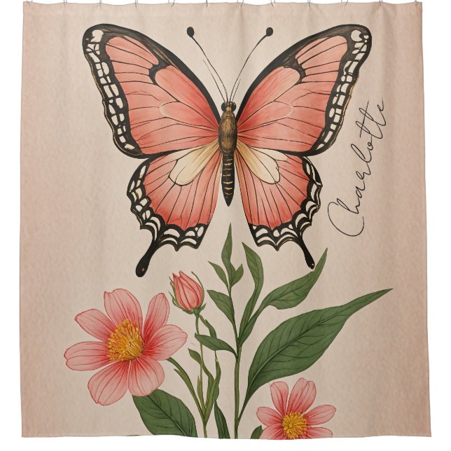 Cortina De Ducha Crimson Serenade Personalizada (Anverso)