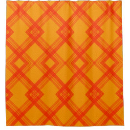 Cortina De Ducha Crisscrossed Happy Red & Yellow/Naranja Checks
