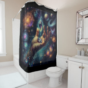 Cortina De Ducha Cristal Celestial en el Spacy de la Galaxia Palm