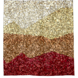 Cortina De Ducha Cristales en Earthtones, capas