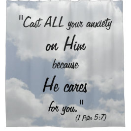 Cortina De Ducha Cristiano de la impresión de la cita de la biblia