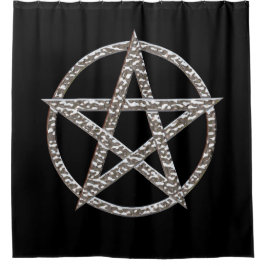 Cortina de ducha cromada con martillo Pentagram