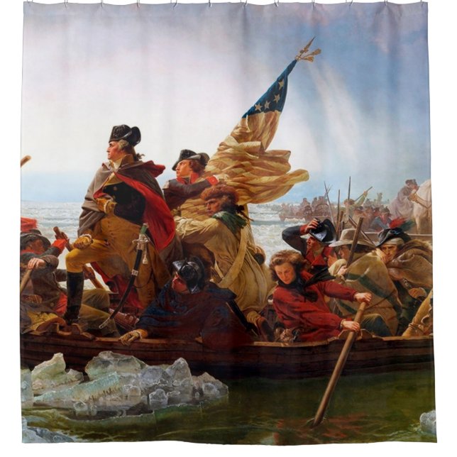 Cortina De Ducha Cruce De George Washington Del Río Delaware (Anverso)