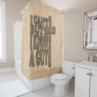 Cortina De Ducha Cruz de Madera de Cristo 3d Diseño Cristiano
