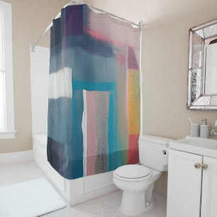 Cortina De Ducha Cuadrados abstractos combinados