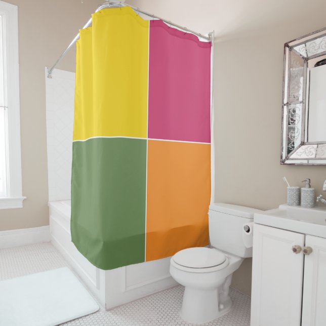 Cortina De Ducha Cuadrados de cítricos de juego (In situ)