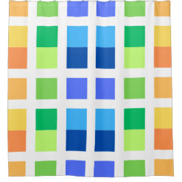 Cortina De Ducha Cuadrados mínimos azules verdes