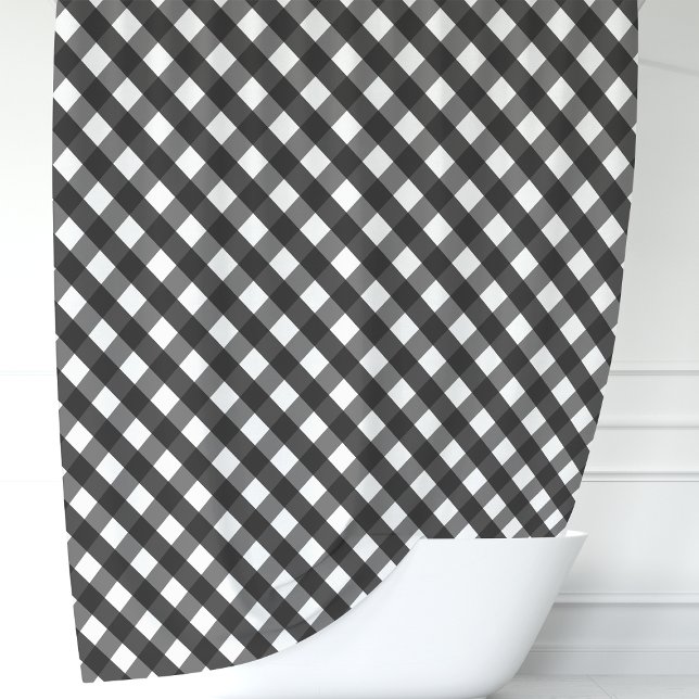 Cortina De Ducha Cuadro de Gingham Negro y Blanco (Subido por el creador)