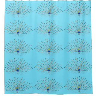 Cortina De Ducha Cuadros de ducha azul de pintura pavo real