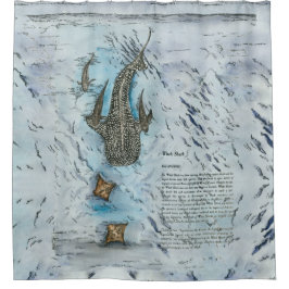 Cortina De Ducha Cuadros de tiburón de ballena en peligro de extinc