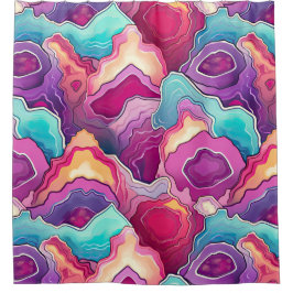 Cortina De Ducha Cuarto de baño de Patrón Colorido Funky Abstract