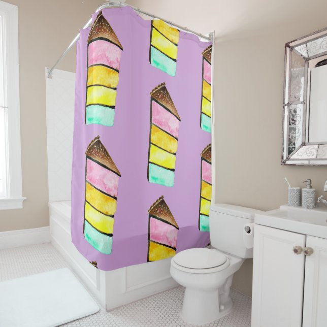 Cortina De Ducha Cubierta de pastel de arcoiris linda (In situ)