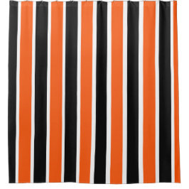 Cortina De Ducha Cuidadas franjas de Halloween en Naranja y negro