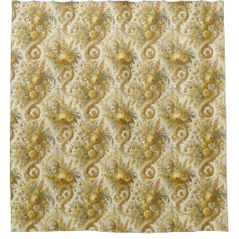Cortina De Ducha Culpa del oro - Barroco floral gótica