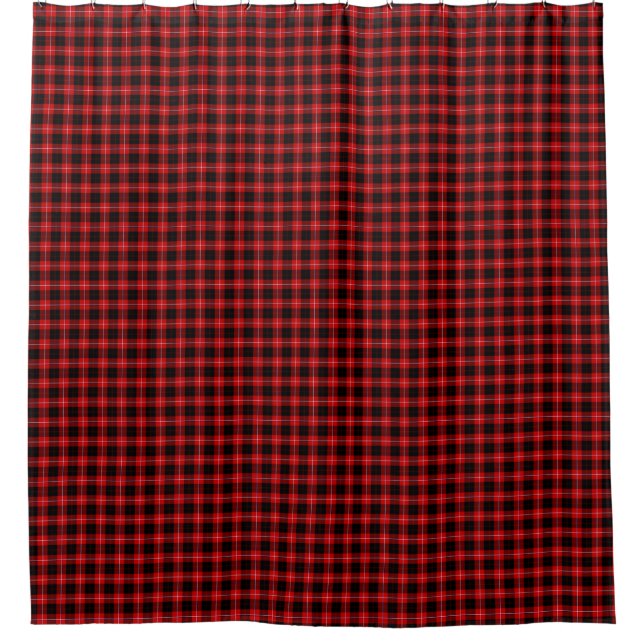 Cortina De Ducha Cunningham Tartan Red Black Plaid (Anverso)
