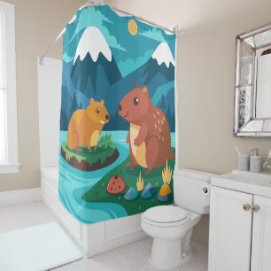 Cortina de ducha cúpula Personalizado Capybara