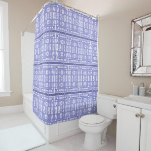 Cortina De Ducha Curva de poder chica Plaid Veri Peri Periwinkle Bl