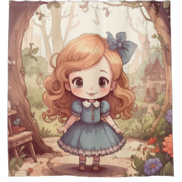 Cortina De Ducha Cute Alice Adventures Wonderland Woodland Art