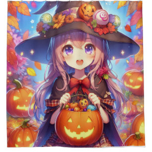 Cortina De Ducha Cute Anime Halloween Witch
