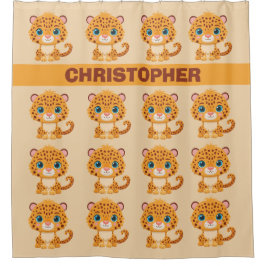 Cortina De Ducha Cute Baby Leopard Safari Animal Kids