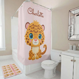 Cortina De Ducha Cute Baby Leopard Safari Animal Kids