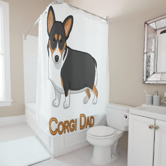 Cortina De Ducha Cute Black Tricolor Pembroke Corgi Dad Dog Lovers