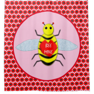 Cortina De Ducha Cute Día de San Valentín Bee
