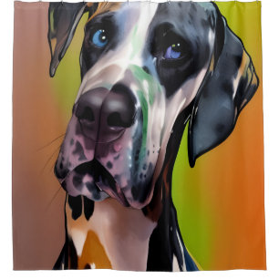 Cortina De Ducha Cute Harlequin Great Dane