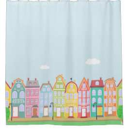 Cortina De Ducha Cute Houses Medieval Town Shower Curtain