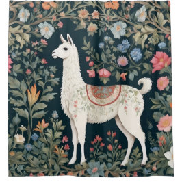 Cortina De Ducha Cute Llama Elegante Floral