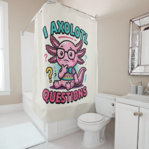 Cortina De Ducha Cute Nerd Axolotl I Axolotl Preguntas Marcas Meme