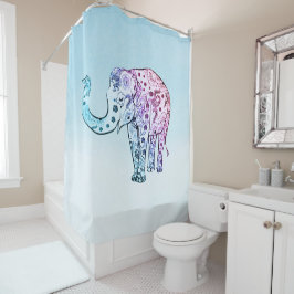 Cortina De Ducha Cute Paisley Elephant