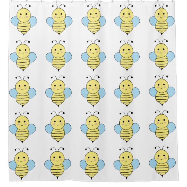 Cortina De Ducha Cute Personalizado Bee (Anverso)