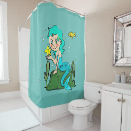 Cortina De Ducha Cute Personalizado Mermaid
