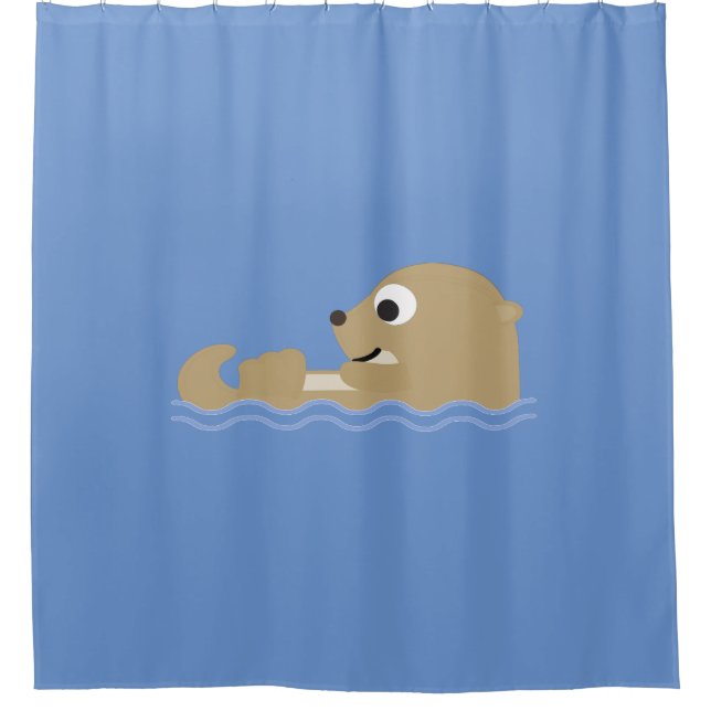 Cortina De Ducha Cute Personalizado Otter (Anverso)
