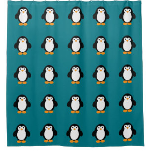 Cortina De Ducha Cute Personalizado Penguin
